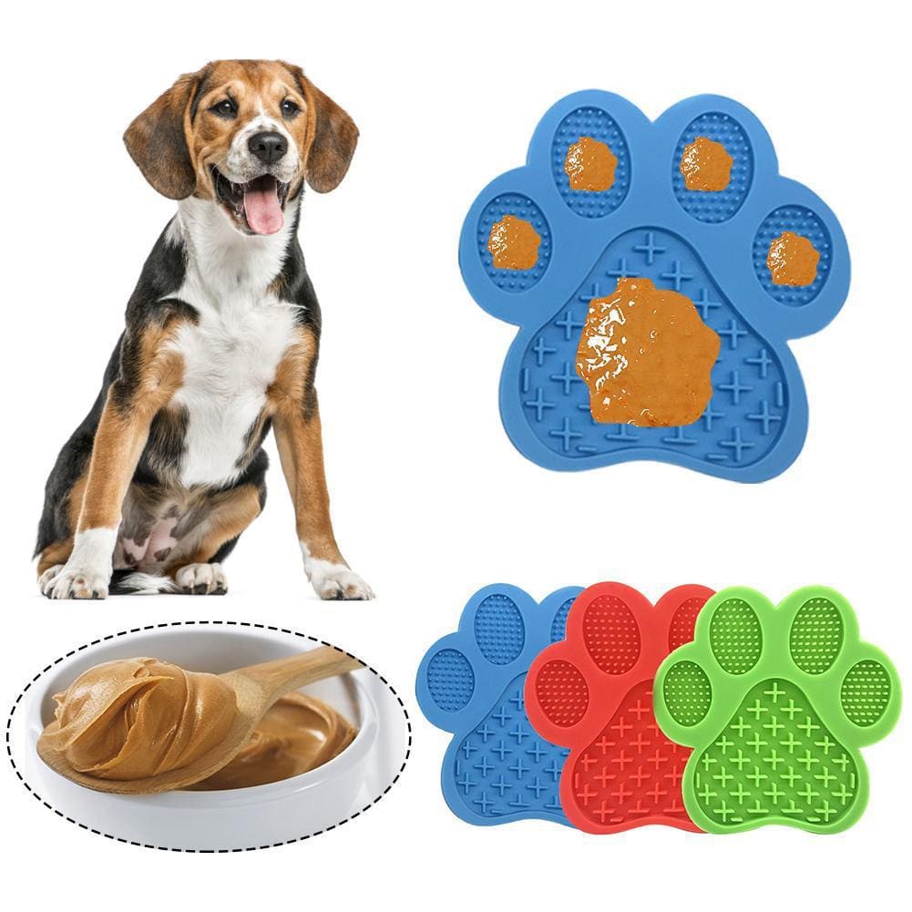 Dog paw shaped slow feeder bowl.