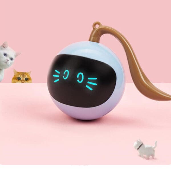 Interactive cat toy with flashing eyes.