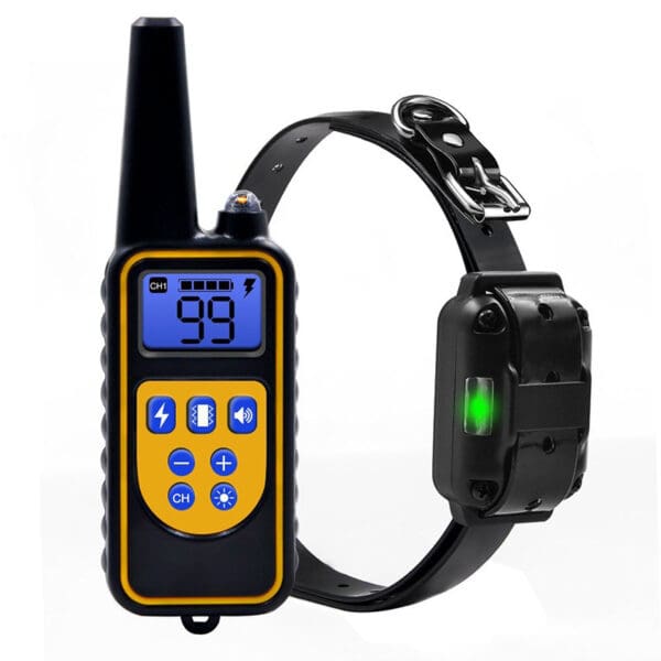 Remote control electric dog training collar.