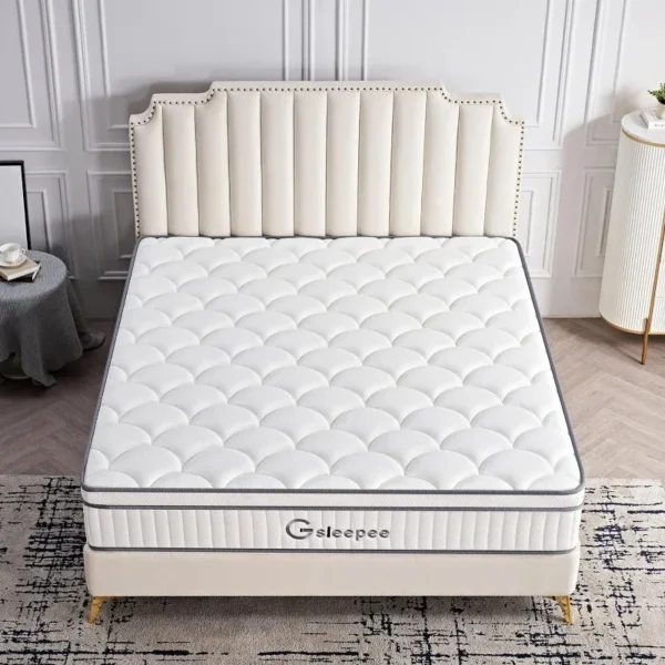 King Mattress, Gel Memory Foam Mattress, Individually Inner Spring Hybrid Mattresses, Medium Plush colchones in a Box, Pressure