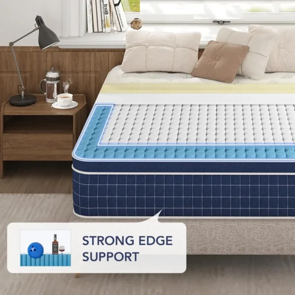 King Mattress, 12 Inch Hybrid Mattresses in a Box, Made of Memory Foam and Individual Pocketed Springs, Release Pressure - Image 5