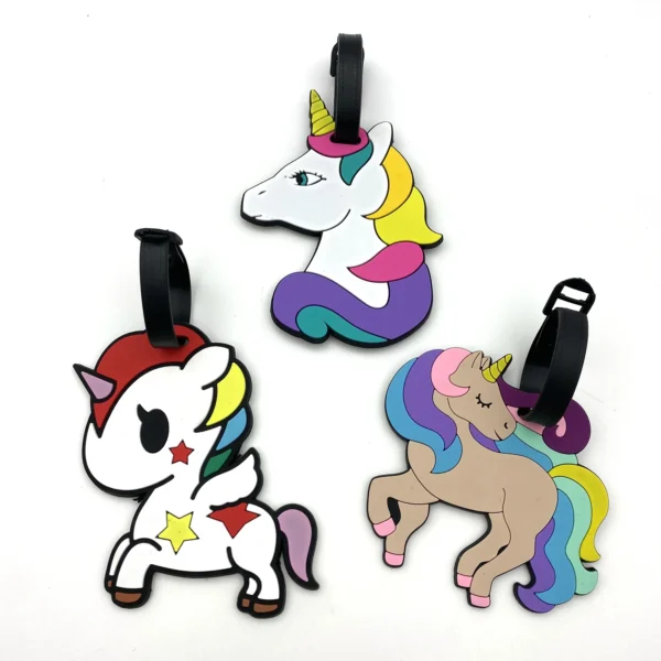 1pc/2pcs/3pcs Cute Unicorn Luggage Tag - Image 3