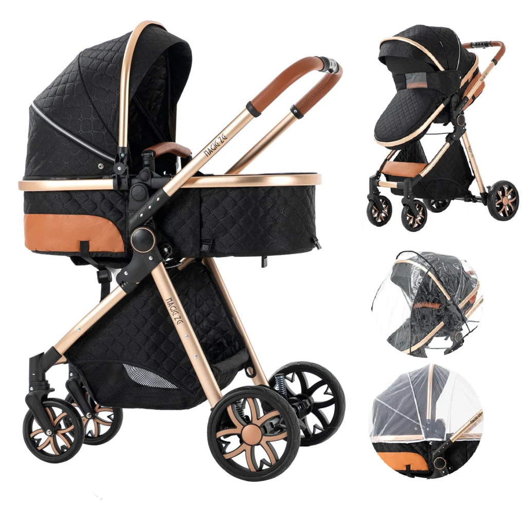 kf-S127610b09a0040ef957bbec1bce1076eT-Luxury-Baby-Stroller-2-in-1-Foldable-Stroller-High-landscape-Newborn-Baby-Bassinet-Puchair-Lightweight-baby