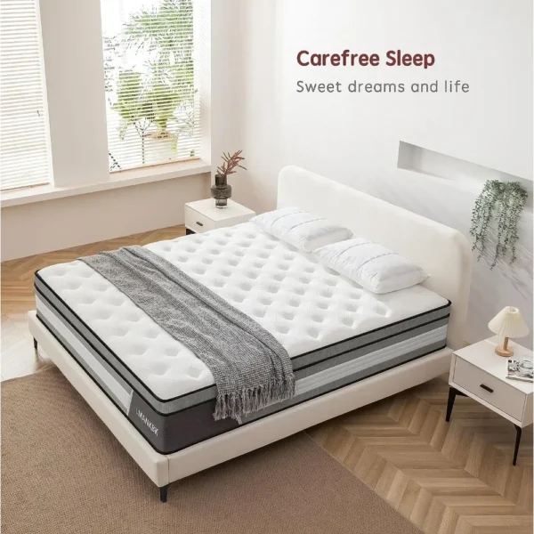 Full Mattress, 10 Inch Hybrid Mattress in A Box with Gel Memory Foam, Pressure Relief, Medium Firm Support, Free Shipping - Image 6