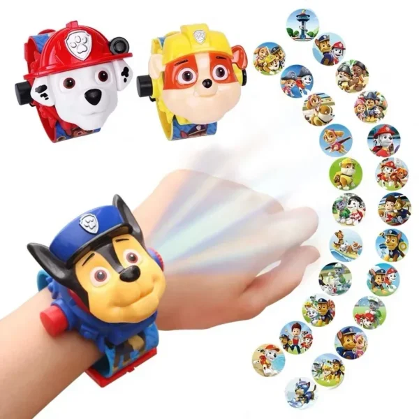 Paw Patrol Watch Cartoon 3D Projection Watch Chase Rubble Marshall Skye Anime Digital Watches Model Children Toy Wristband Watch - Image 2