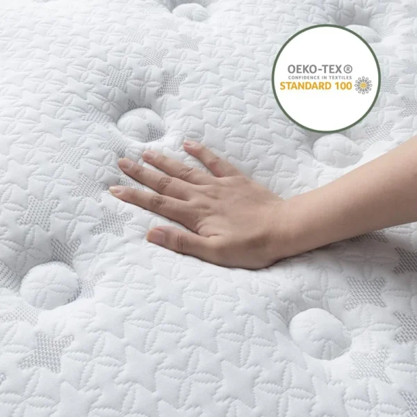 King Size Mattress 14 Inch- Gel Memory Foam with Individual Pocket Springs for Motion Isolation - Hybrid Bed Mattress - Image 4