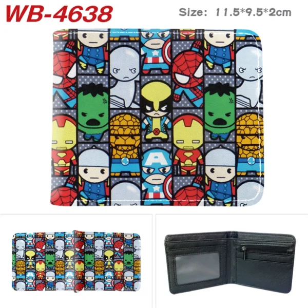 The Marvel Comics Super Hero Wallet The Avengers Animes Short Purse with Coin Pocket - Image 3