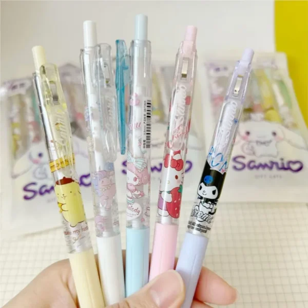 6Pcs/Set Sanrio Kuromi 0.5mm Gel Pens Set Cute Kawaii press gel pen Cartoon School Hello Kitty Student Stationery Supplies Gift - Image 6