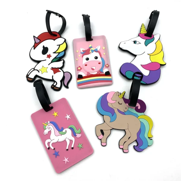 1pc/2pcs/3pcs Cute Unicorn Luggage Tag