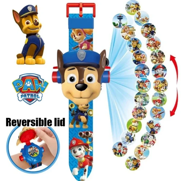 Paw Patrol Watch Cartoon 3D Projection Watch Chase Rubble Marshall Skye Anime Digital Watches Model Children Toy Wristband Watch - Image 4