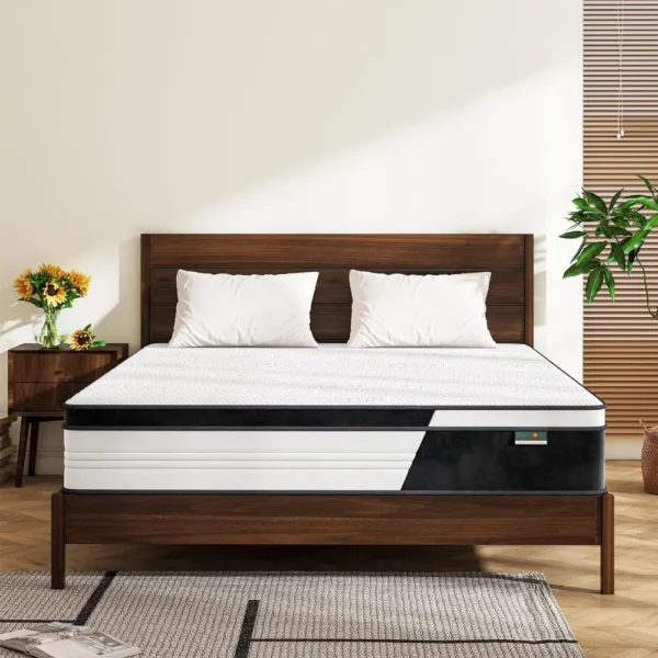 Full Mattress, 10 Inch Full Hybrid Mattress in a Box with Gel Memory Foam, Pocket Innerspring, Pressure Relief, Motion Isolation