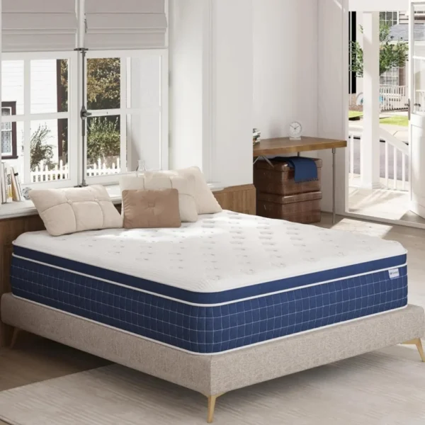 King Mattress, 12 Inch Hybrid Mattresses in a Box, Made of Memory Foam and Individual Pocketed Springs, Release Pressure