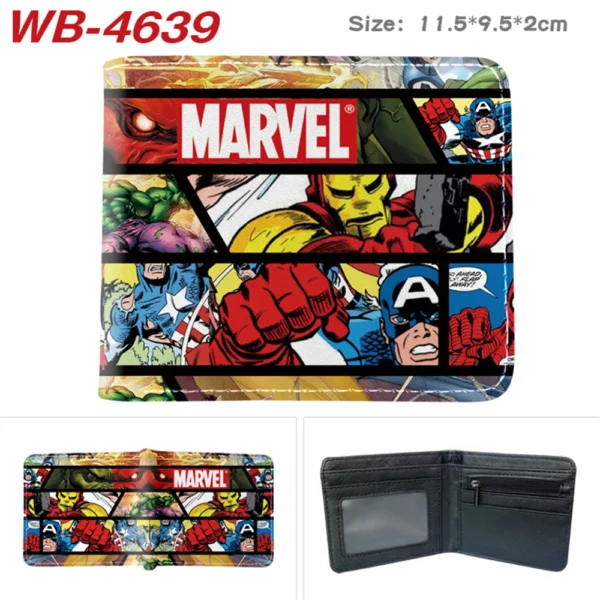 The Marvel Comics Super Hero Wallet The Avengers Animes Short Purse with Coin Pocket - Image 2