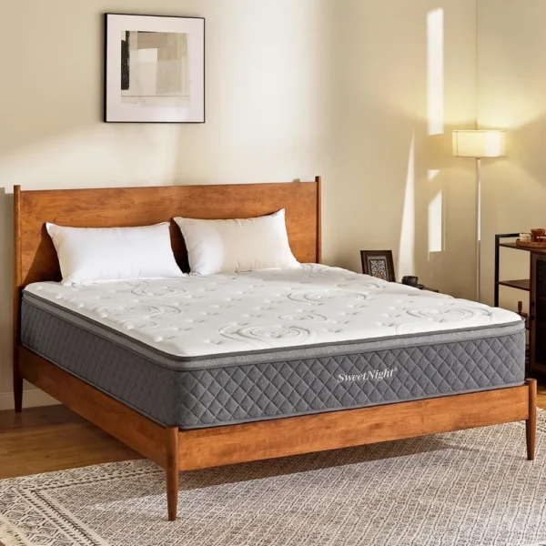 Queen Mattress - 12 Inch Queen Bed Mattress in a Box, Hybrid Queen Size Mattress with Pocketed Coils for Comfort Sleep