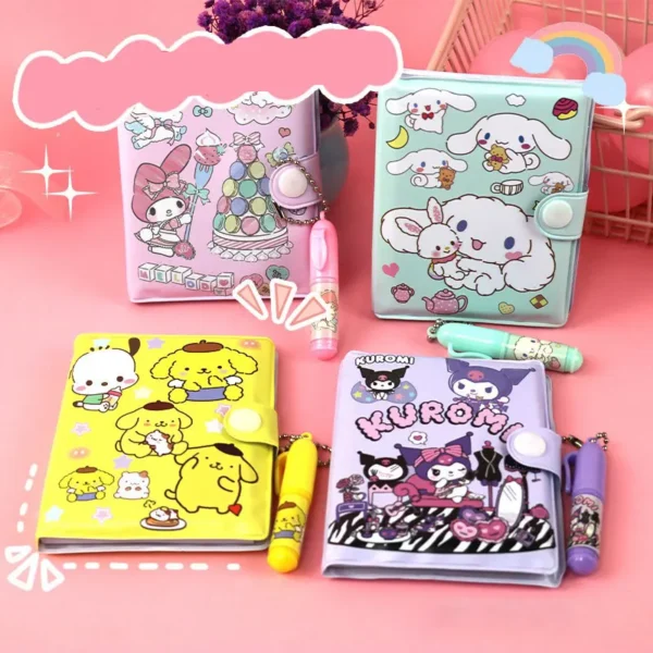 Sanrio Kuromi Notebook Cinnamoroll Melody Journal Small Size Kawaii Miini Portable Ledger School Supplies Stationery Gifts - Image 2