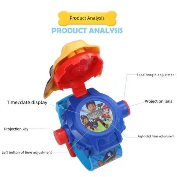 Paw Patrol Watch Cartoon 3D Projection Watch Chase Rubble Marshall Skye Anime Digital Watches Model Children Toy Wristband Watch - Image 6