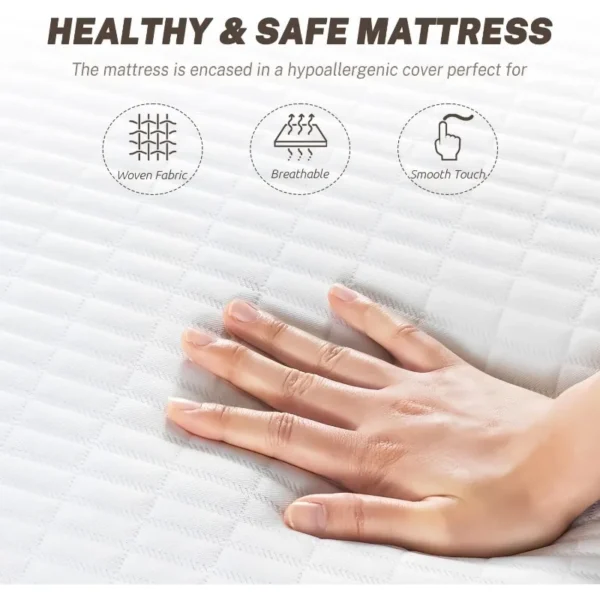 King MattressGel Infused Memory Medium-Firm Mattress for Pressure Relief & Cooling Sleep - Image 6