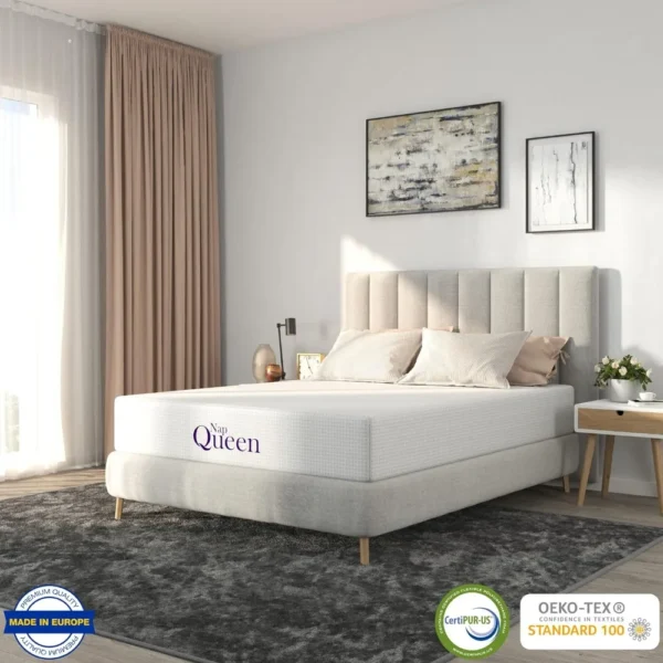 12 Inch Queen Size Mattress, Bamboo Charcoal Memory Foam Mattress, Bed in a Box,White - Image 2