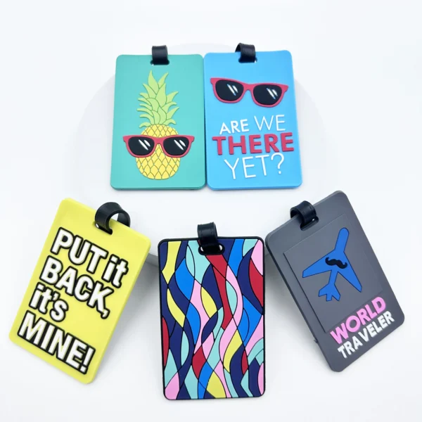 1PCS Luggage Tags Travel Accessories Silicone Suitcase Tags Fashion Style Silicon Portable Travel Label ID Address Holder