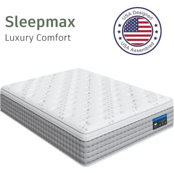 King Size Mattress 14 Inch- Gel Memory Foam with Individual Pocket Springs for Motion Isolation - Hybrid Bed Mattress - Image 5