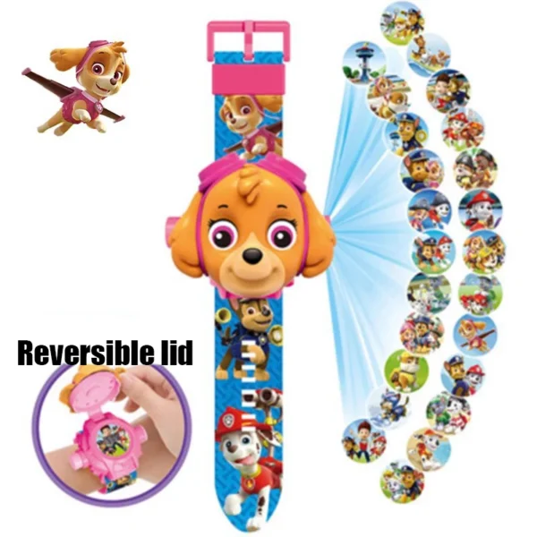 Paw Patrol Watch Cartoon 3D Projection Watch Chase Rubble Marshall Skye Anime Digital Watches Model Children Toy Wristband Watch - Image 5