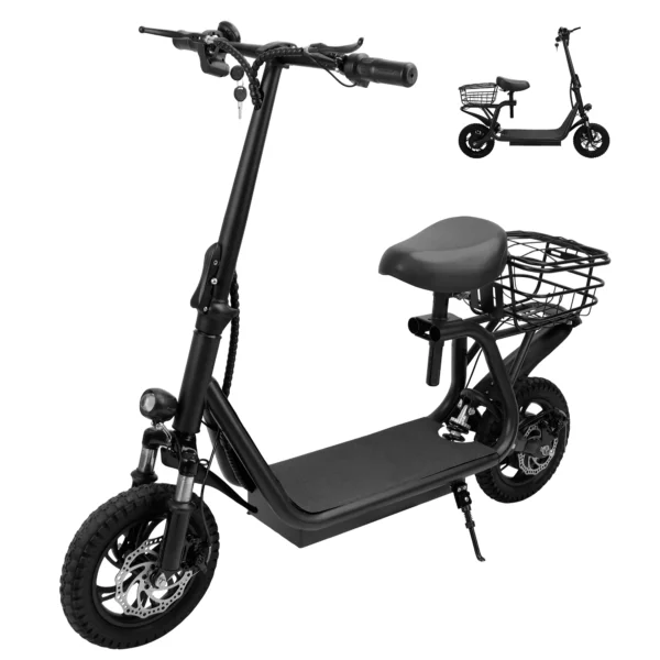 500W Adult Shock Absorption Electric Scooter with Seat - Image 2