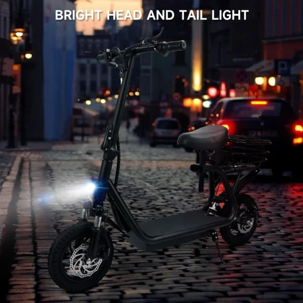 500W Adult Shock Absorption Electric Scooter with Seat - Image 5