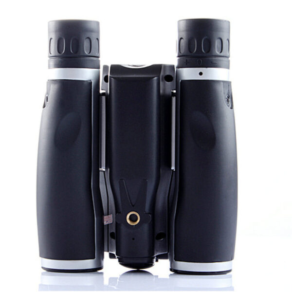 Black binoculars with built-in camera.