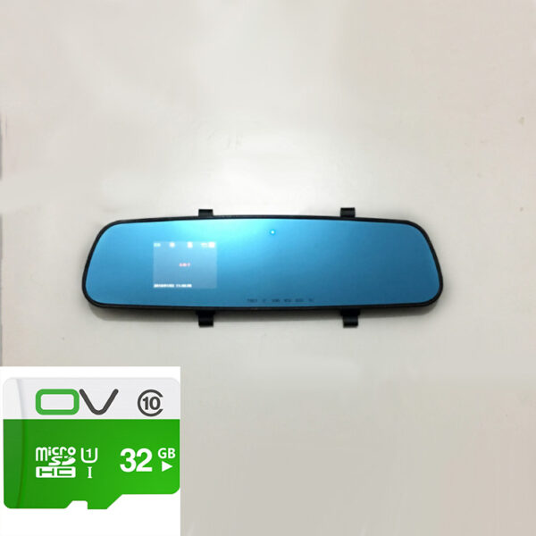 Rearview mirror dash cam with SD card.