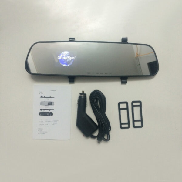 Rearview mirror camera with accessories.