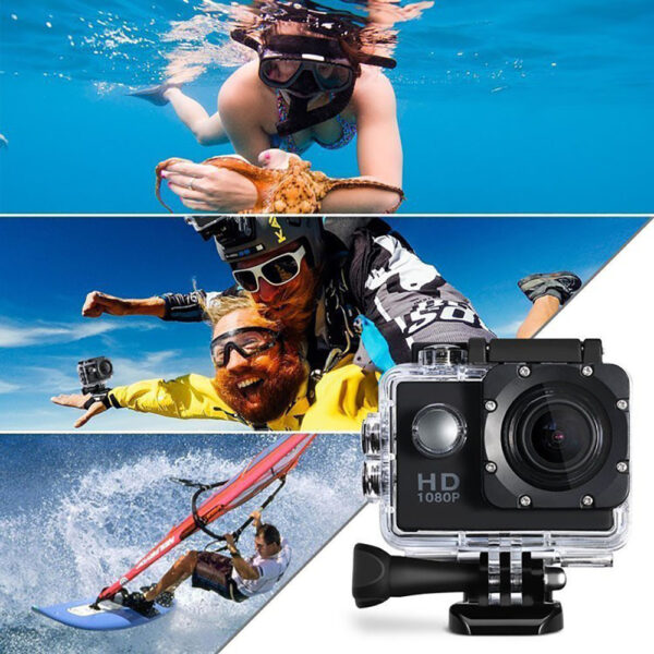 Action camera with HD 1080P video recording.