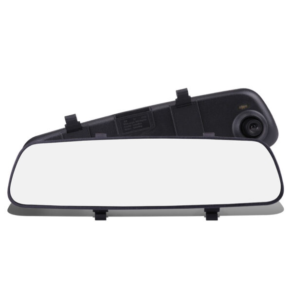 Black rearview mirror with camera.