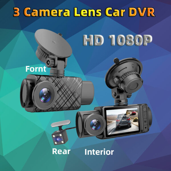 Three camera car dashcam system.