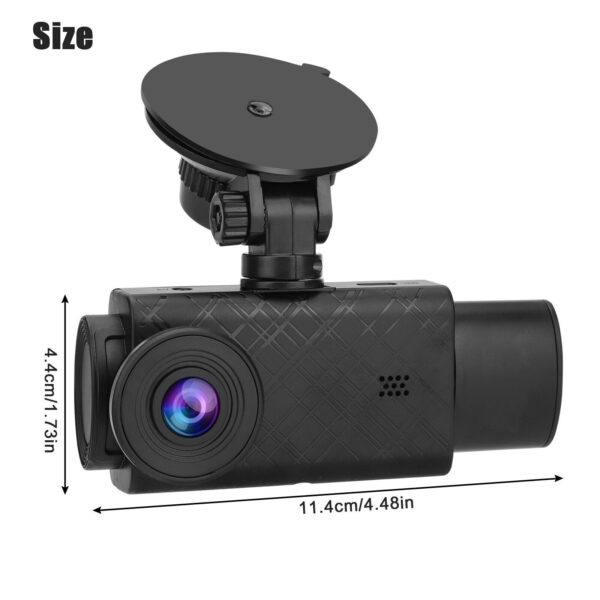 Black dash cam with suction cup mount.