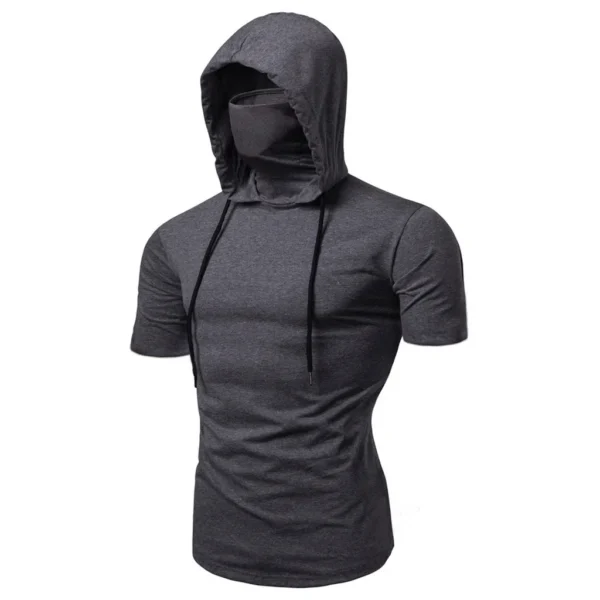 new Mens Gym Thin Hoodie Long Sleeve Hoodies With Mask Sweatshirt Casual Splice Large Mask Hoodie Sweatshirt Hooded Tops Cycling - Image 3