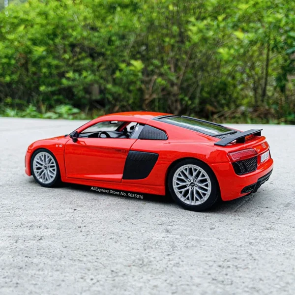 Red Audi R8 diecast model car.