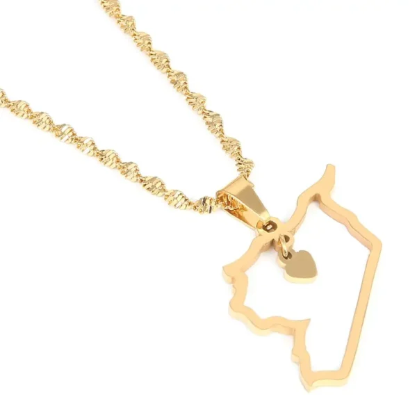 Gold chain with Kurdistan map pendant.