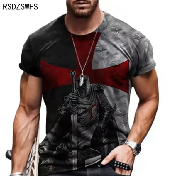 2021 Summer American Flag 3D Print Men Casual Fashion T-shirt Round Neck Loose Oversize Muscle Streetwear Clothing Man's Tshirts - Image 3