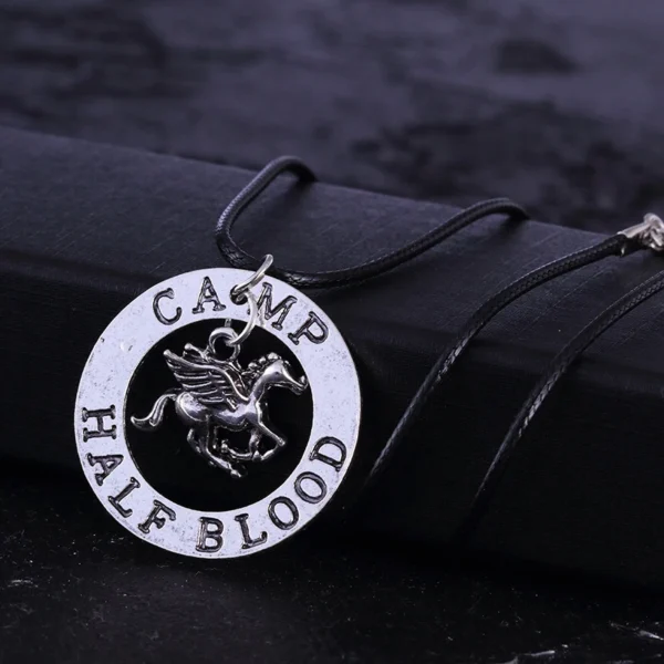 Camp Half-Blood necklace with pegasus pendant.