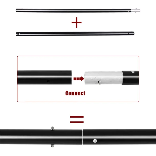 Two black rods connected to make one.