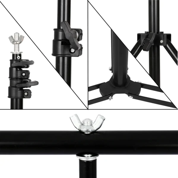 Black adjustable photography light stand.