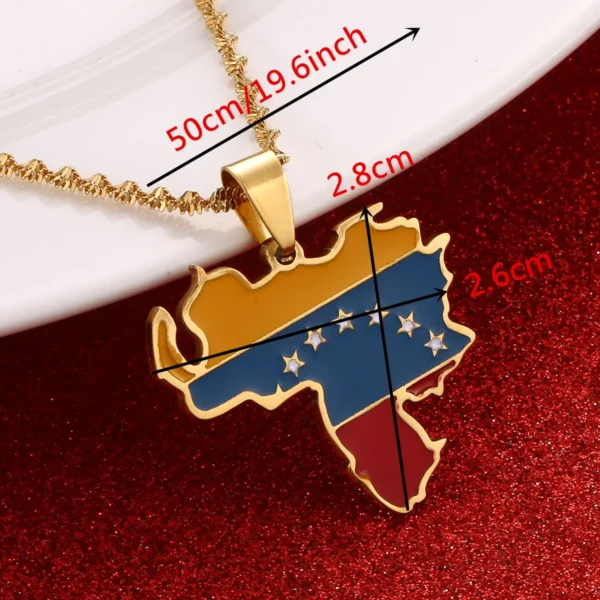 Gold Venezuela map pendant necklace