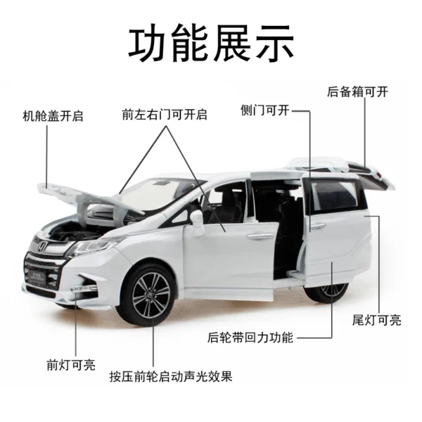 Free Shipping 1:32 Honda ODYSSEY Car Model Alloy Car Die Cast Toy Car Model Car Pull Back Children Toy Gift Collectible - Image 3