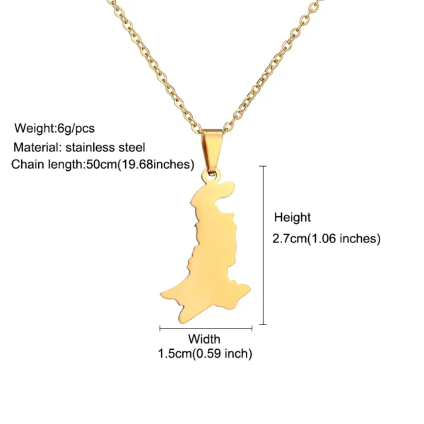 Gold Pakistan necklace pendant on chain.