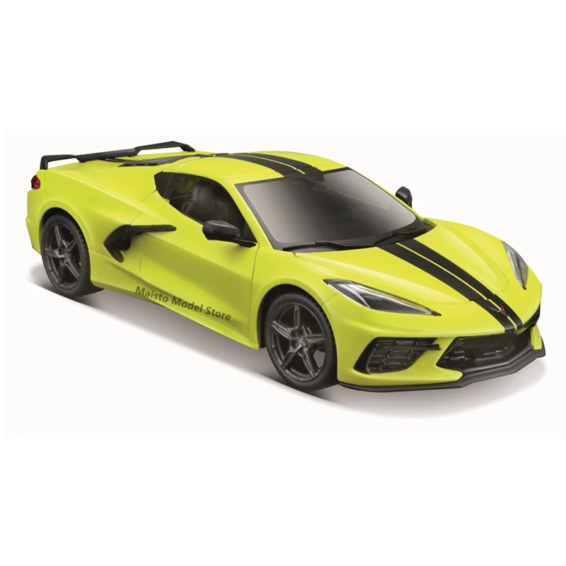 Yellow Chevrolet Corvette C8 diecast model car.