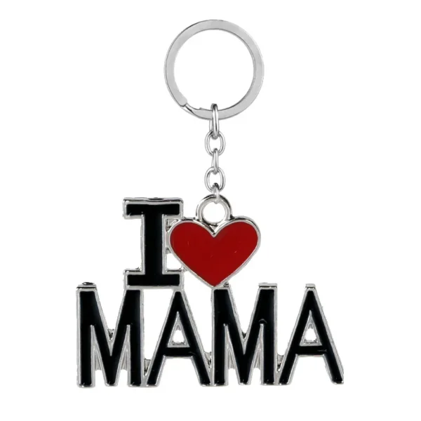 I love mama keychain with red heart