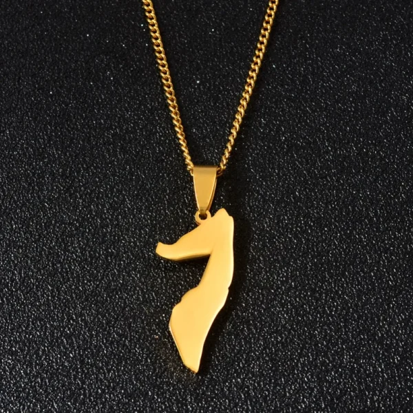 Gold chain necklace with Somalia pendant.