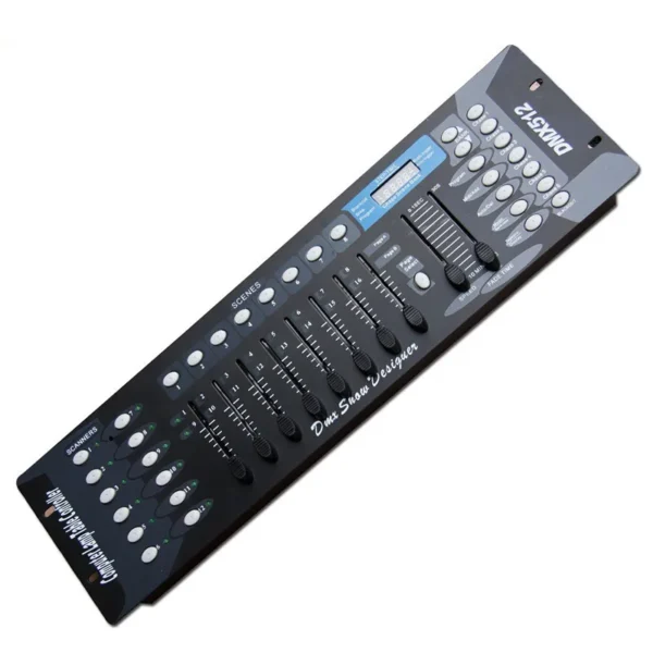 Black DMX lighting control console.