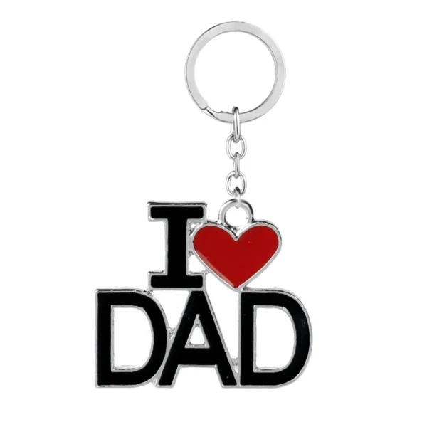 I love dad keychain with red heart.