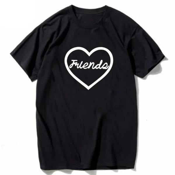 Love Heart Printed T Shirt Lover T-shirts Best Friend Forever Tee Women Harajuku Casual Tops Female T-shirt Tees - Image 6